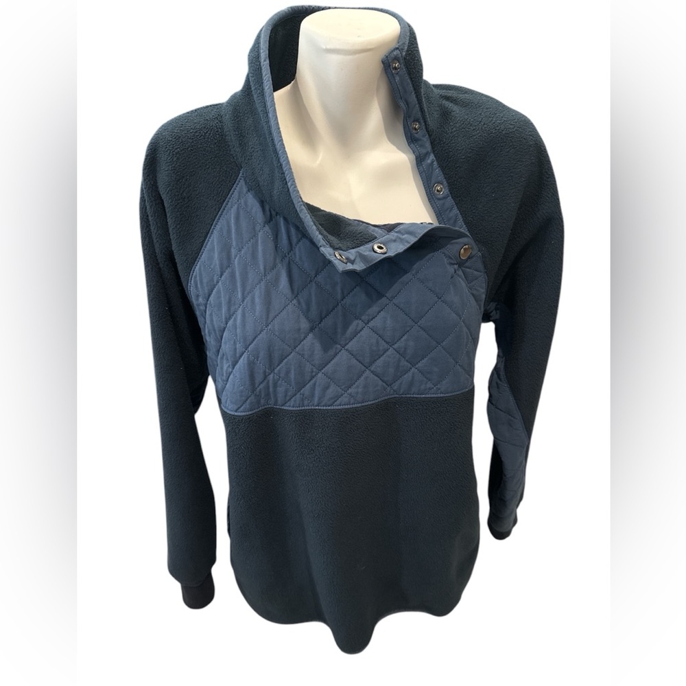 Abercrombie & Fitch Asymmetrical Snap Up Quilted Fleece Sweatshirt